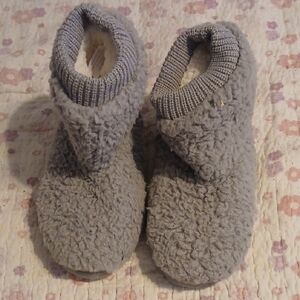 Cozy Gray Fuzzy Slipper Boots